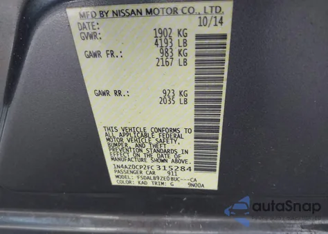 2015 Nissan Leaf S from USA, damaged, VIN 1N4AZ0CP2FC315284
